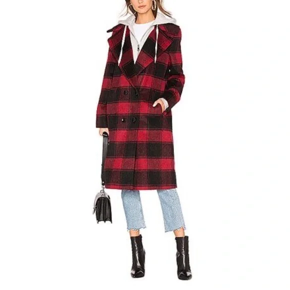 Kendall kylie plaid coat cheap